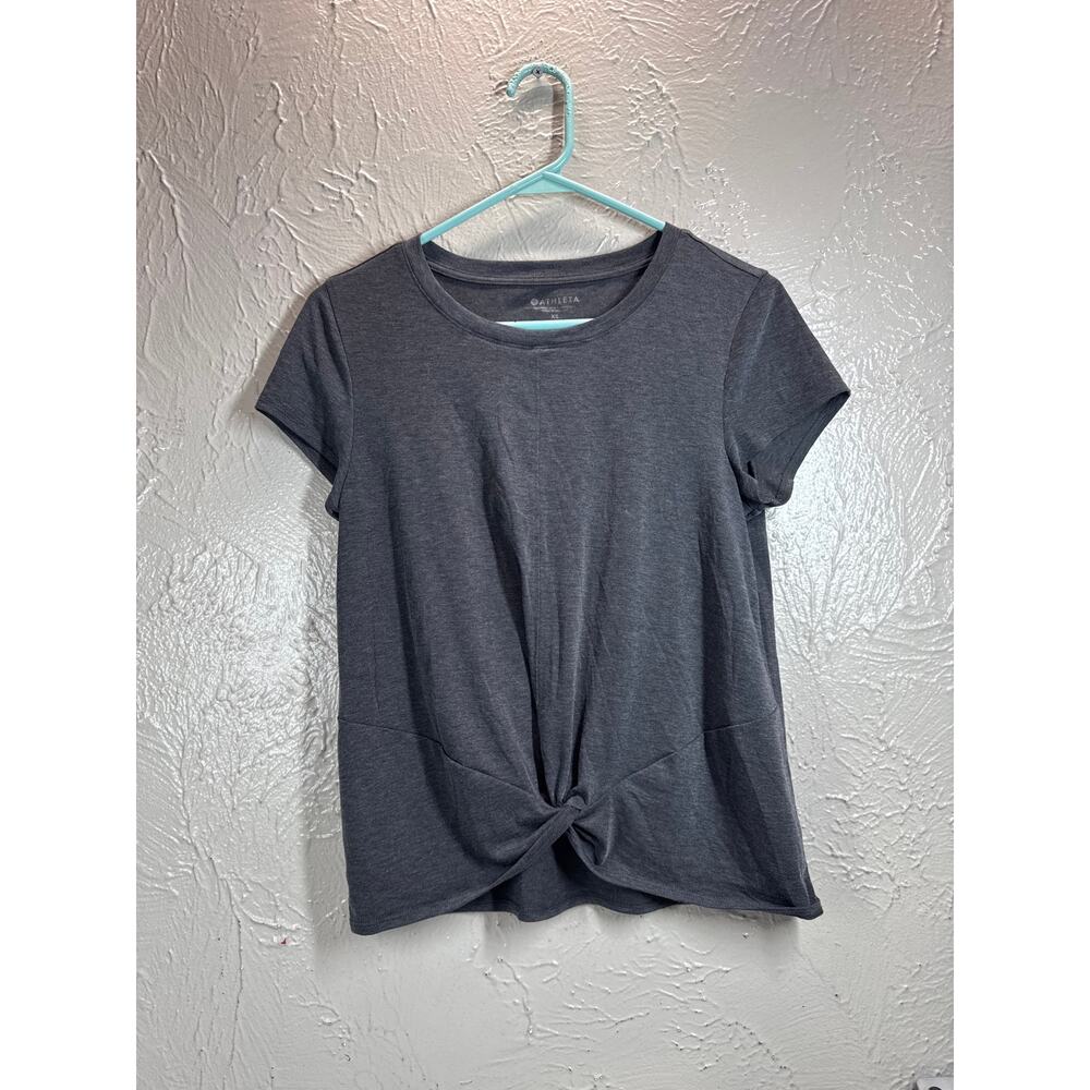 Athleta Essence Twist Tee in Black Heather Short‎ Sleeve Activewear Size XS